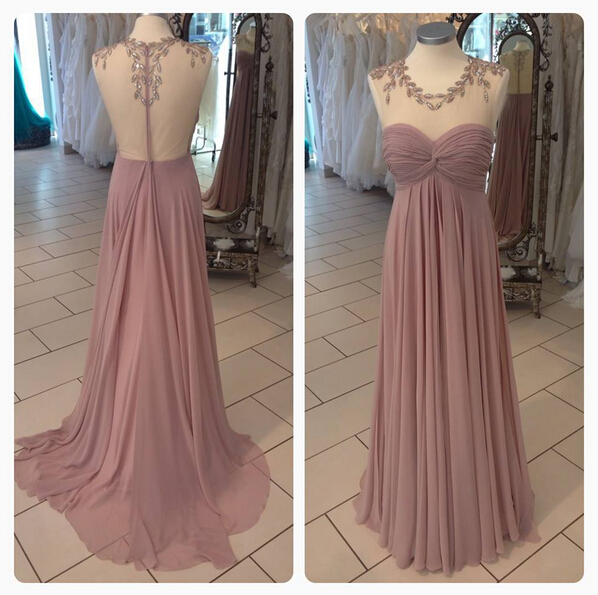Illusion Blush Bridesmaid Dress,sexy Open Back Prom Dress,blush Pink ...