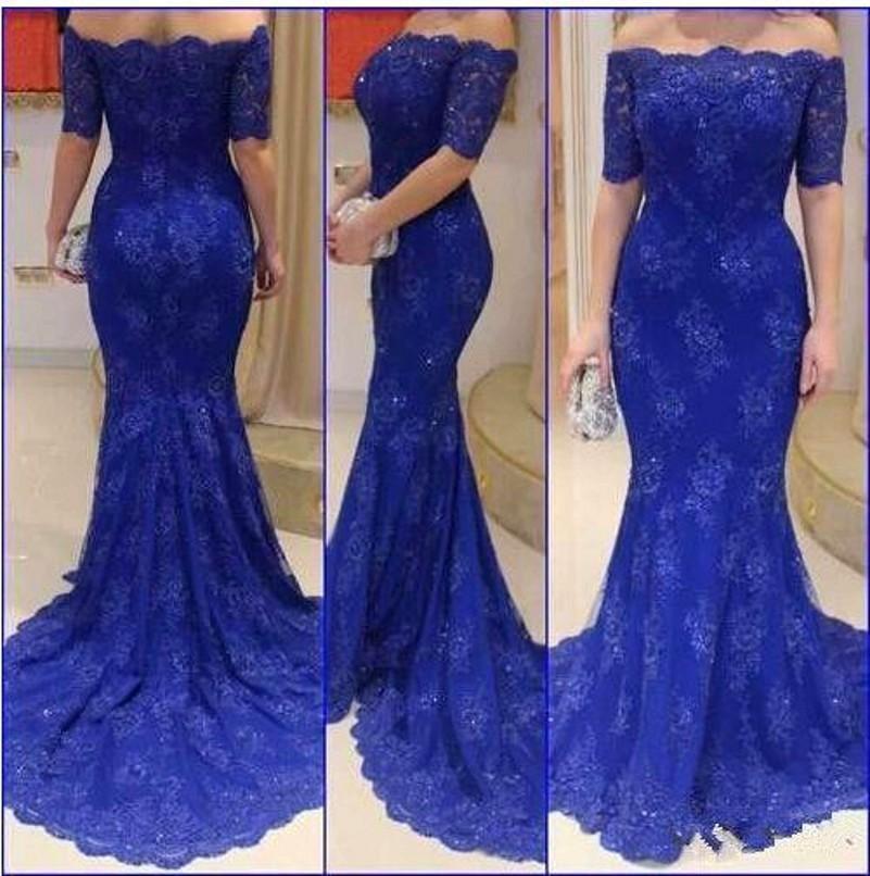Evening Dress Royal Blue Evening Dress 2015 Evening Dress Off