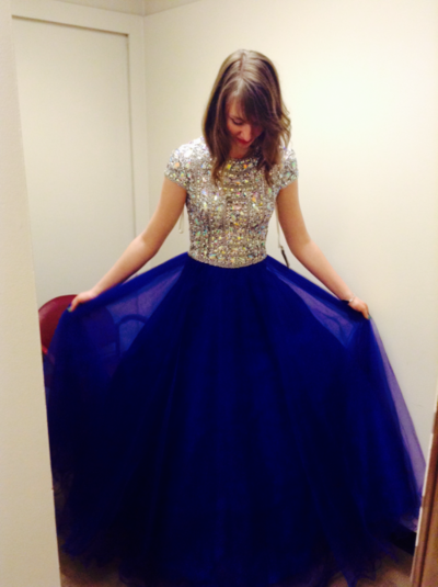 Royal Blue Prom Dresses,Royal Blue Prom Dress,Silver Beaded Formal Gown
